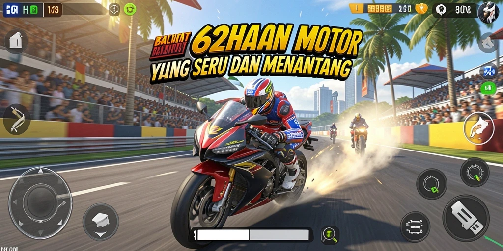 Gameplay balapan motor yang memukau dan mendebarkan.