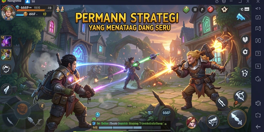 Tangkapan layar gameplay 666F menampilkan aksi strategi yang mendebarkan.