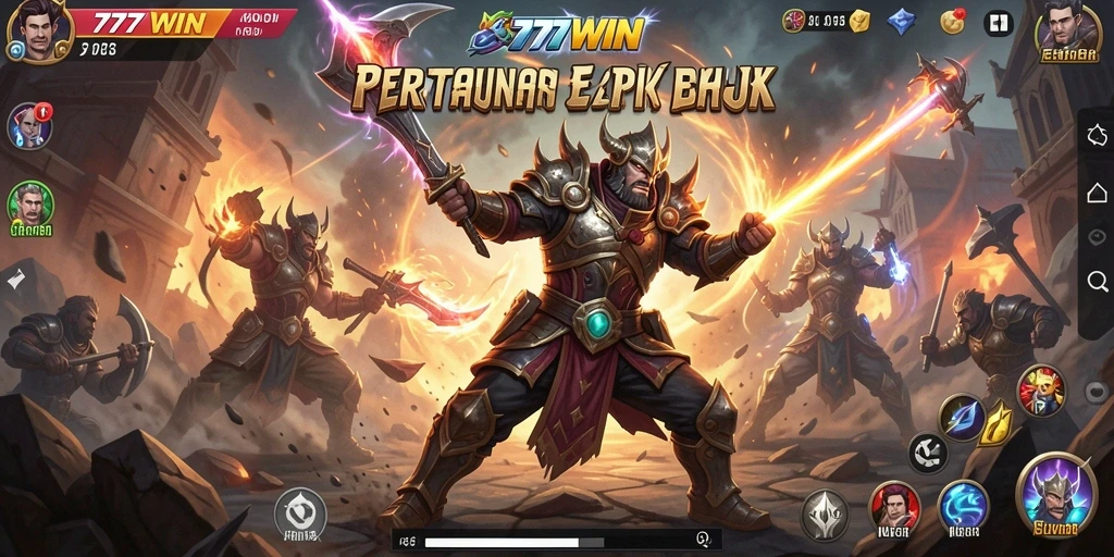 Tampilan pertarungan sengit dalam gameplay 777WIN.