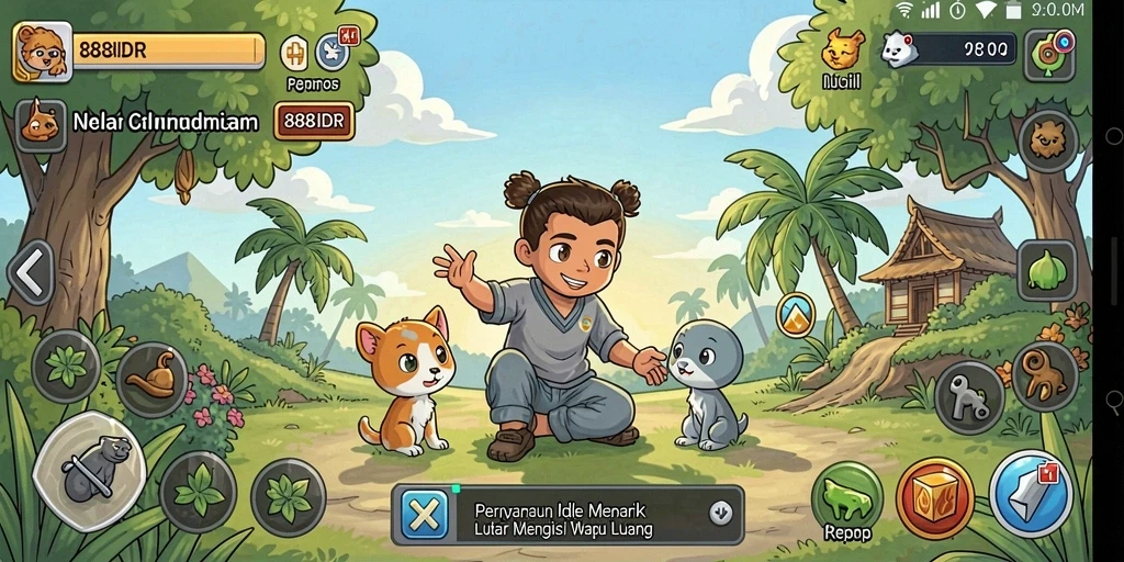 Tampilan screenshot permainan <strong>888IDR</strong> yang menggambarkan gameplay Idle yang santai.