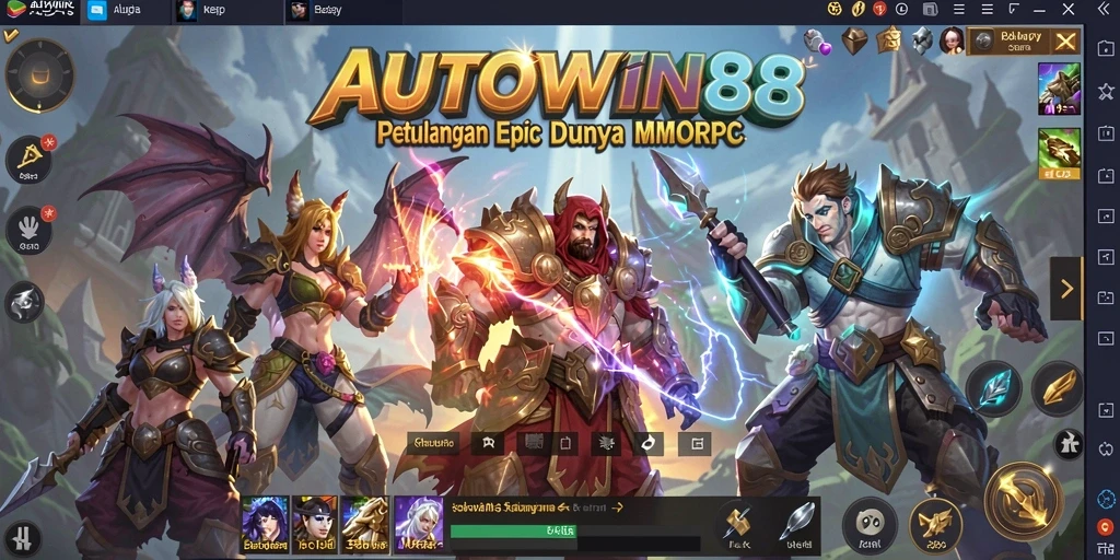 Screenshot gameplay AUTOWIN88 menampilkan aksi seru dalam pertempuran MMORPG.