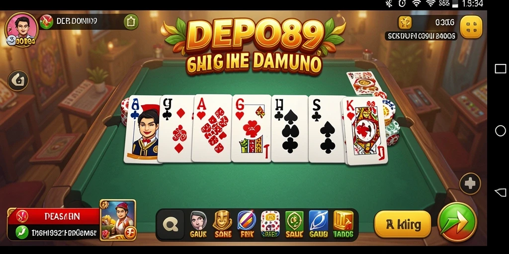Screenshot utama DEPO89 menampilkan gameplay seru dalam permainan Domino.