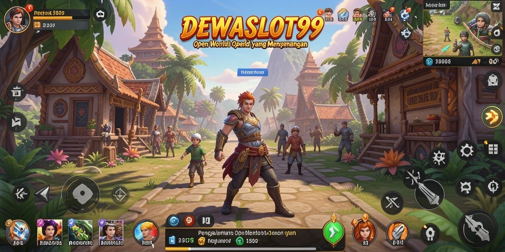 Screenshot utama DEWASLOT99 menunjukkan dunia Open World yang luas.