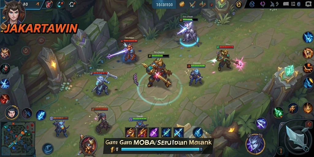 Gameplay menarik saat bertarung di arena MOBA.