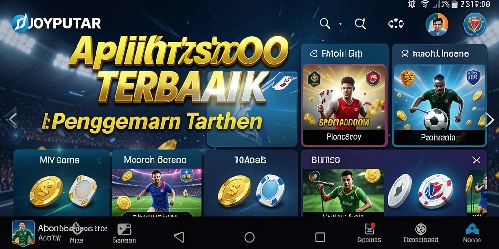 Tampilan layar utama JOYPUTAR yang menampilkan berbagai pilihan taruhan olahraga.