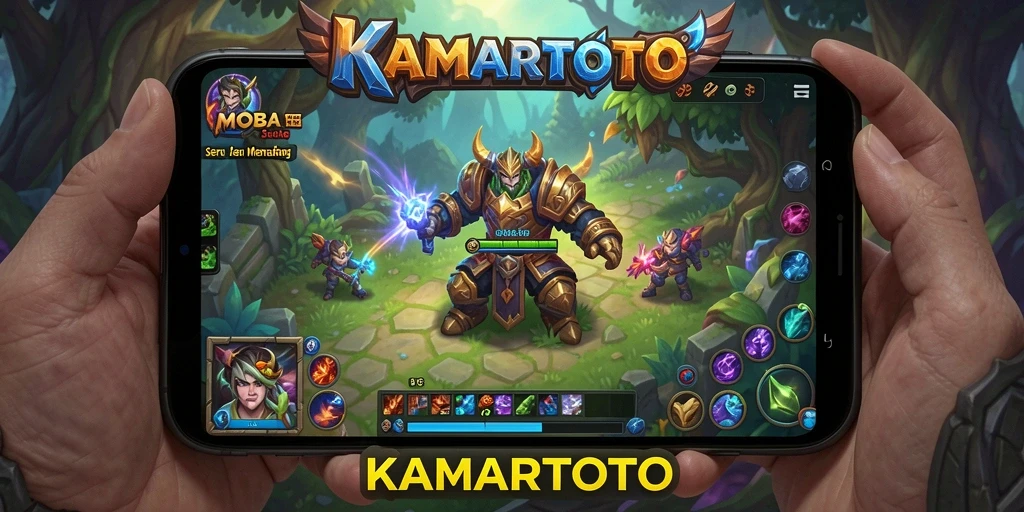 Screenshot KAMARTOTO menampilkan momen intens dalam pertempuran MOBA.