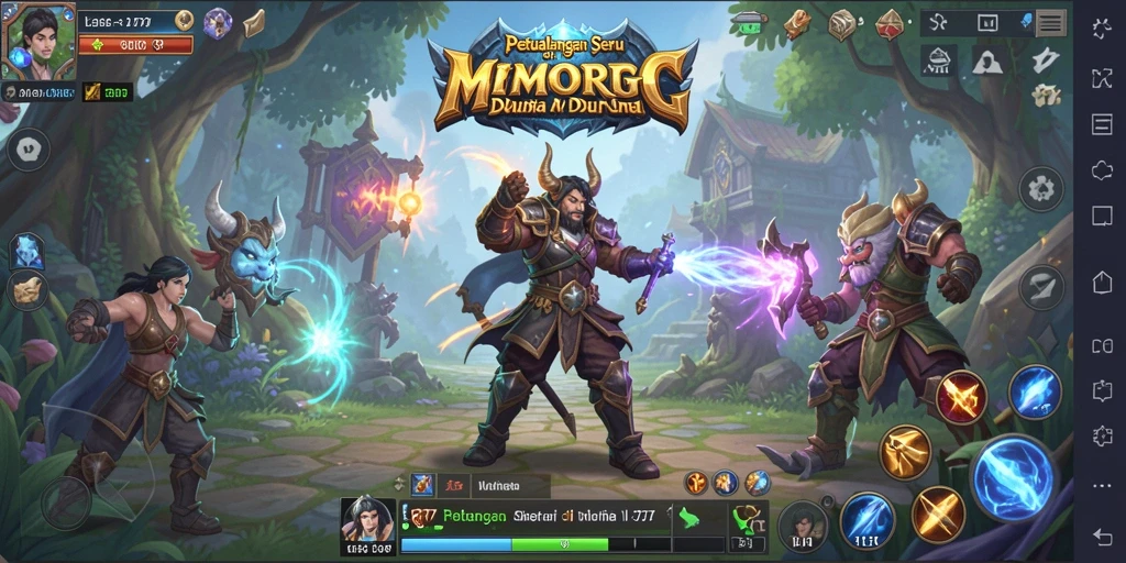 Tampilan gameplay MMORPG yang penuh aksi dan petualangan.
