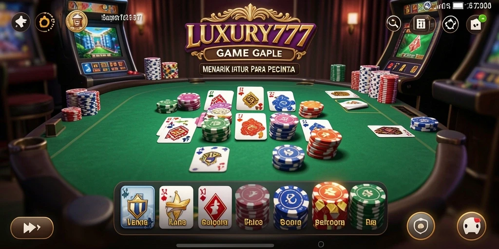 Screenshot gameplay LUXURY777 yang menampilkan serunya permainan Gaple.
