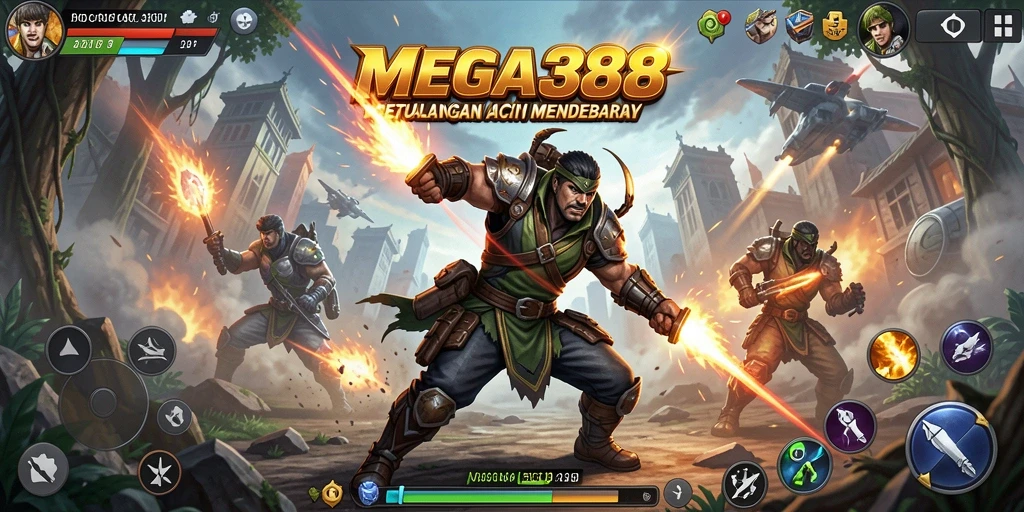 Tangkapan layar gameplay MEGA388 yang menunjukkan aksi mendebarkan.