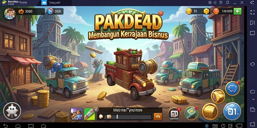 Tangkapan layar gameplay PAKDE4D menampilkan interaksi bisnis yang dinamis.