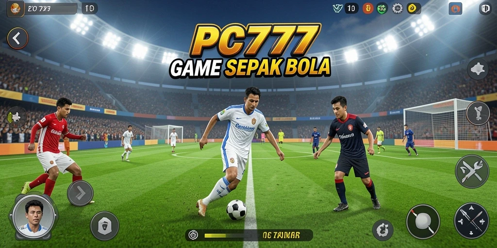 Gameplay PC777 yang mendebarkan dan seru dalam pertandingan sepak bola.