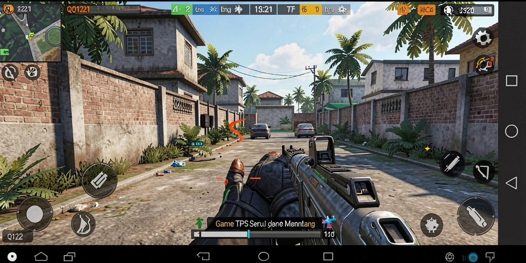 Screenshot gameplay menarik dari QQ1221 yang menampilkan aksi TPS.
