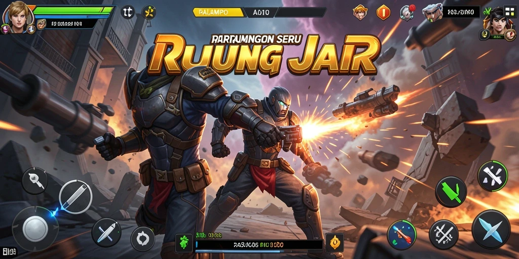 Tangkapan layar gameplay RAJAMPO dengan pertarungan seru dan grafis menawan.