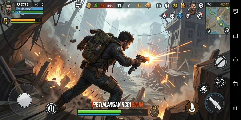 Tampilan gameplay seru dalam RP6789 dengan aksi yang mendebarkan.