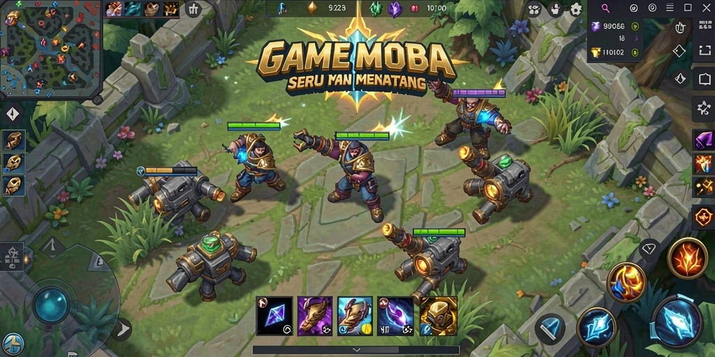 Gameplay seru RPRPRP dengan pertarungan tim yang intens.
