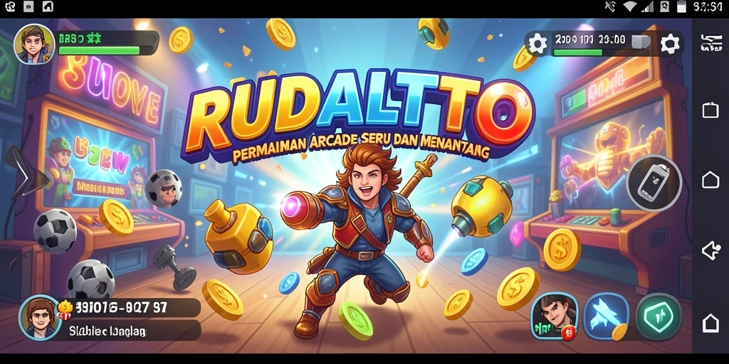 Tangkapan layar RUDALTOTO menampilkan gameplay arcade yang seru dan penuh tantangan.