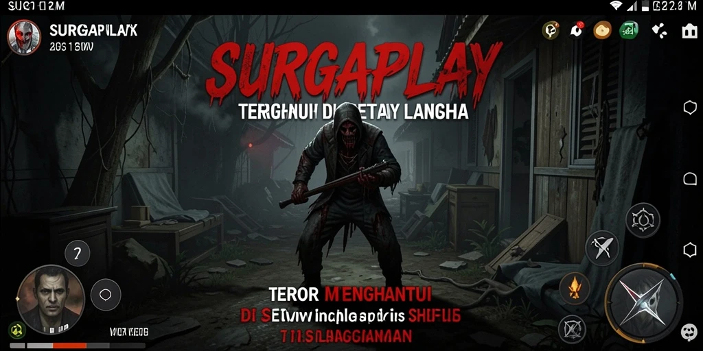 Tampilan gameplay SURGAPLAY dengan suasana Horror yang mencekam.