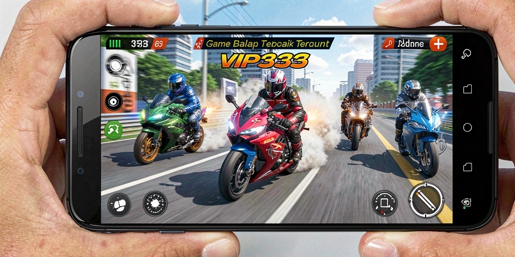Screenshot gameplay VIP333 yang menampilkan aksi balap motor yang mendebarkan.