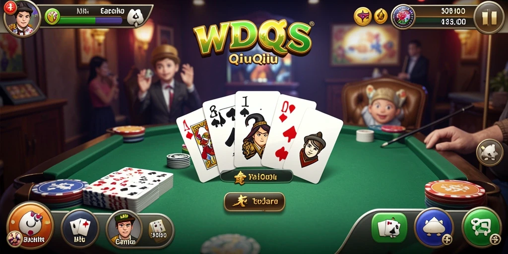Screenshot gameplay WDBOS dengan pemain bersaing di QiuQiu.