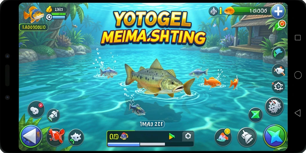 Screenshot gameplay YOTOGEL menampilkan aksi memancing yang seru.
