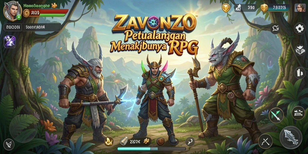 Tampilan gameplay menakjubkan dari ZAVONZO yang penuh aksi RPG.
