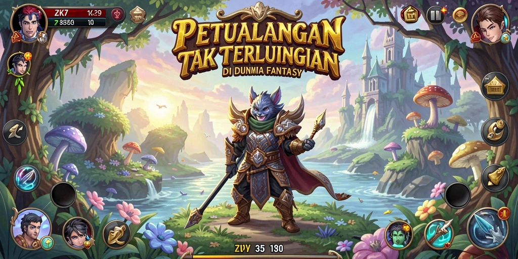 Tangkapan layar menampilkan aksi seru dalam petualangan ZK7.